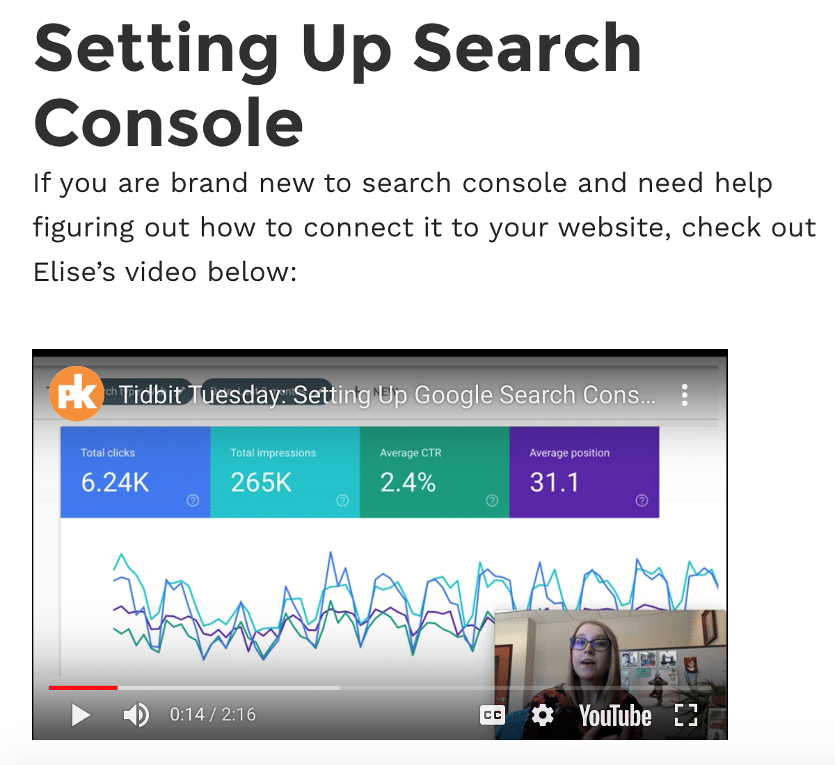 Screenshot of a video embed within a blog post.