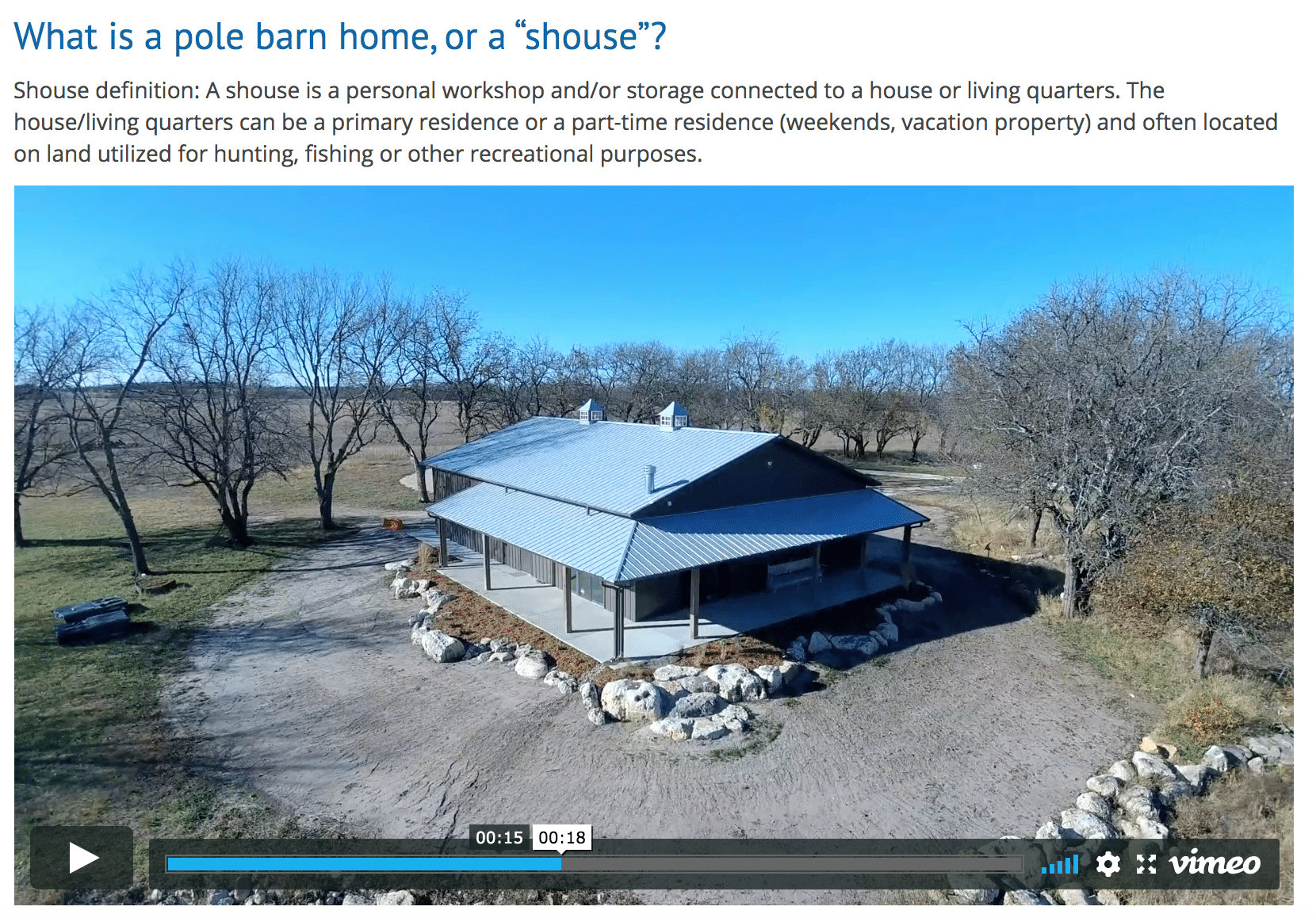 Screenshot of WICK BUILDINGS project highlight video.