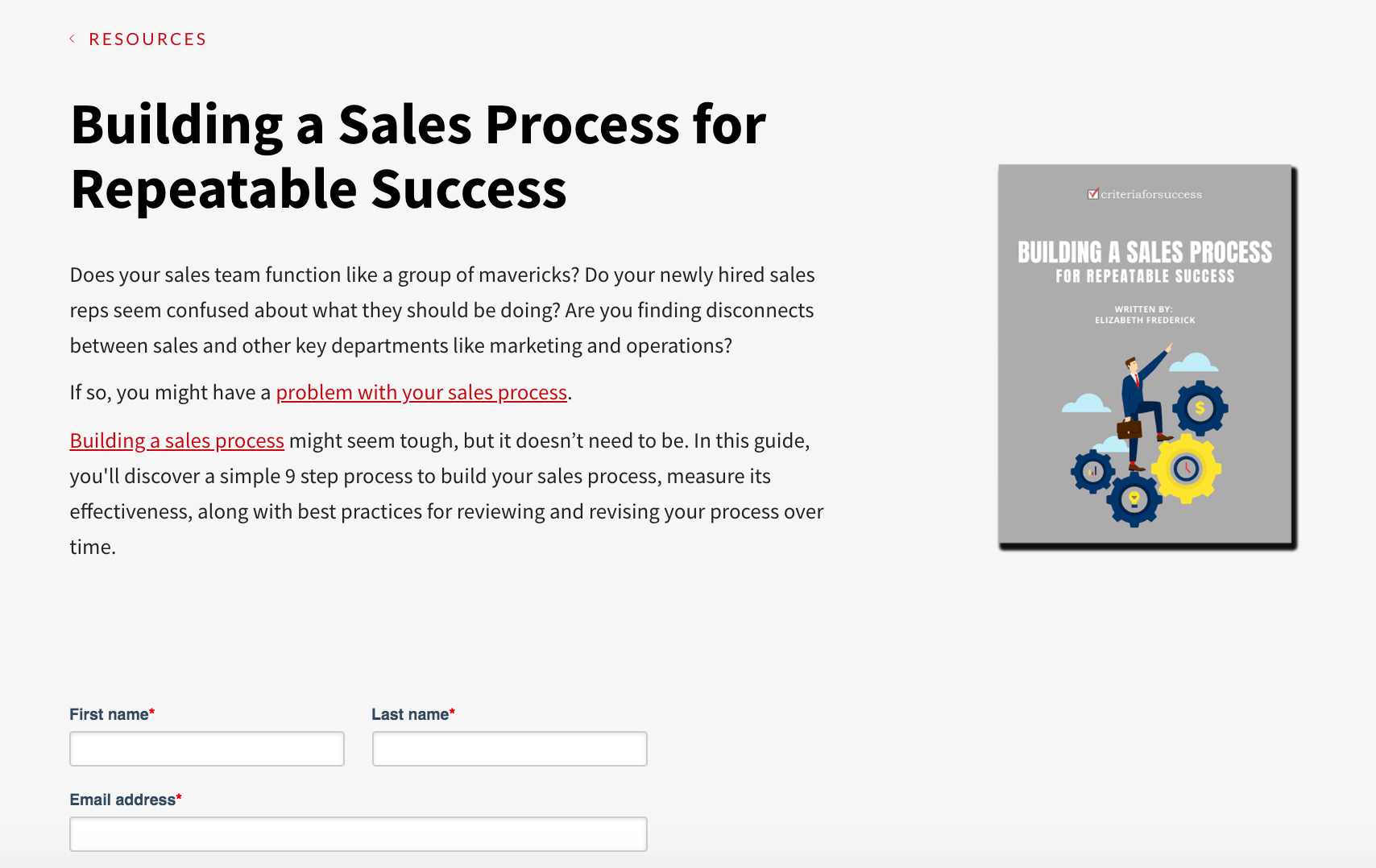 Downloadable Ebook Landing Page Example