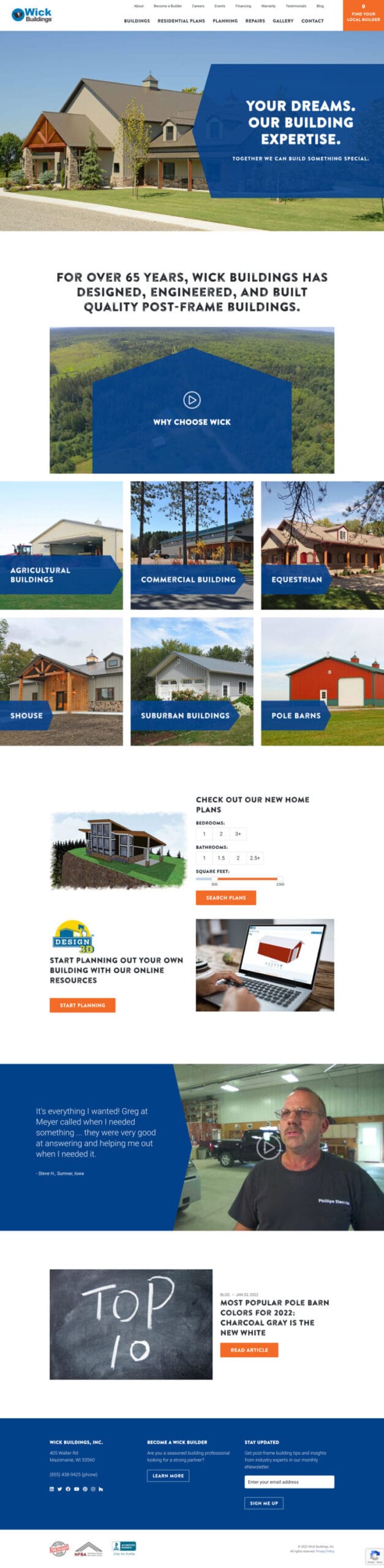 Wick Buildings Website